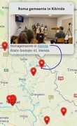 interactieve kaart van Servië met zendingsposten en (huis)gemeenten